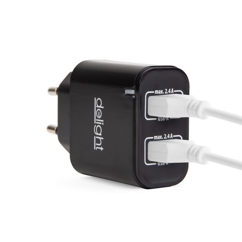Hálózati adapter 2 USB - DELIGHT