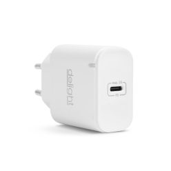   Hálózati Adapter - USB Type-C - gyorstöltő, PD20W - fehér - DELIGHT