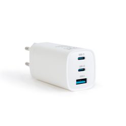   Hálózati Adapter USB + Type-C PD45W gyorstöltéssel - fehér - DELIGHT