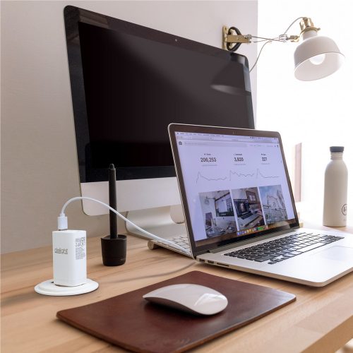 Hálózati Adapter USB + Type-C PD45W gyorstöltéssel - fehér - DELIGHT