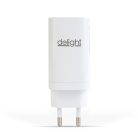 Hálózati Adapter USB + Type-C PD45W gyorstöltéssel - fehér - DELIGHT