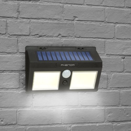 Mozgásérzékelős szolár reflektor - fali - COB LED - PHENOM