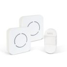 Digitális elem- és vezeték nélküli csengő - Kinetic - 2 beltéri - fehér - kék LED