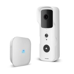  Smart Wi-Fi videó kaputelefon szett akkus MicroSD, FHD, PIR fehér