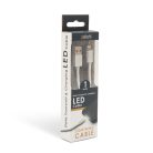 Adatkábel - iPhone "lightning" LED fénnyel ezüst 1 m - DELIGHT
