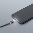 Adatkábel - Micro USB LED fénnyel, fekete 1 m - DELIGHT