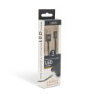 Adatkábel - Micro USB LED fénnyel, fekete 1 m - DELIGHT