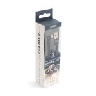 Adatkábel - USB Type-C 90°-os kialakítás fekete - 2 m - 2 A - DELIGHT