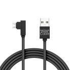 Adatkábel - MicroUSB 90°-os kialakítás fekete - 2 m - 2 A - DELIGHT