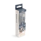 Adatkábel - MicroUSB 90°-os kialakítás fekete - 2 m - 2 A - DELIGHT