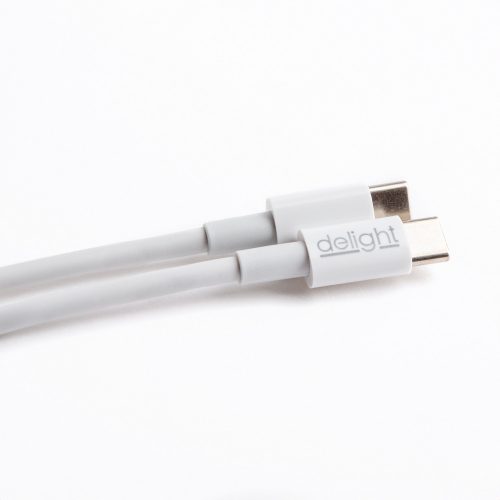 Adatkábel - USB Type-C - Type-C - fehér 1 m 3A - DELIGHT