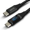 Adatkábel - Type-C - Type-C - teljesítmény kijelzéssel - fekete - 1 m - 3 A - 60W