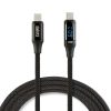 Adatkábel - Type-C - Type-C - teljesítmény kijelzéssel - fekete - 1 m - 3 A - 60W