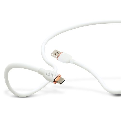 Adatkábel - Type-C - USB-A - fehér - 1 m - 2.4 A - 12 W - DELIGHT