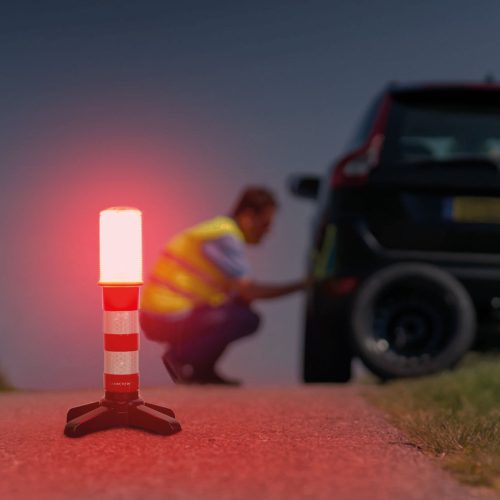 Elakadásjelző lámpa - mágneses - 6 piros LED - elemes - M.N.C