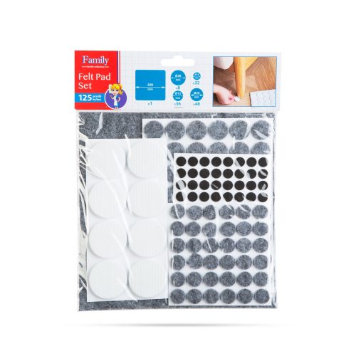 Filcpárna szett, öntapadós 125 db-os - FAMILY