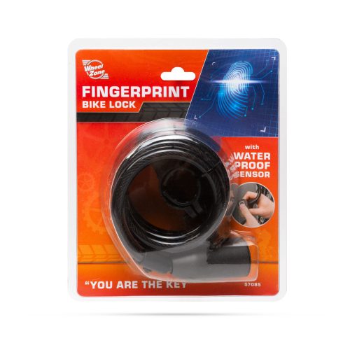 Kerékpár kábelzár ujjlenyomatolvasóval, 150 cm - 57085