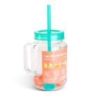 Szívószálas pohár 4 db hűthető jégkockával 550 ml - zöld