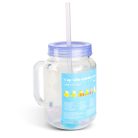 Szívószálas pohár 4 db hűthető jégkockával 550 ml - lila