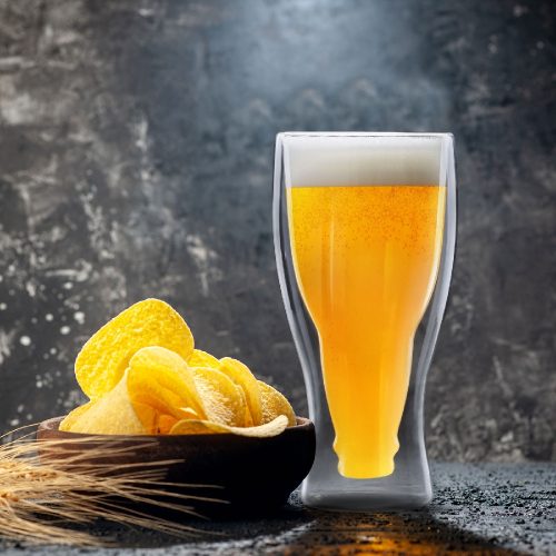Duplafalú üvegpohár - sörös, üdítős 350 ml - Vog&Arths