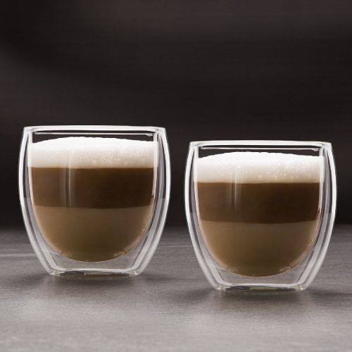 Duplafalú capuccino üveg csésze 250 ml - 2 db - Vog&Arths