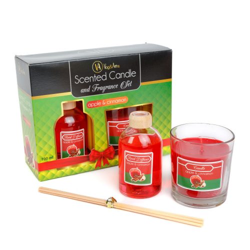 Illatgyertya és illatosító szett - alma és fahéj - 120 g + 100 ml - Vog&Arths