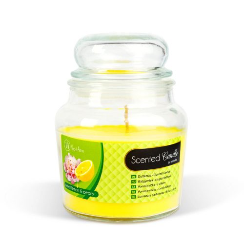 Illatgyertya - csuporban, fedővel - édes citrom és bazsarózsa - 310 g - Vog&Arths