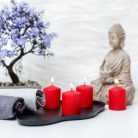 Henger gyertya szett piros színű 3,8x4,5 cm - 4 db - Vog&Arths