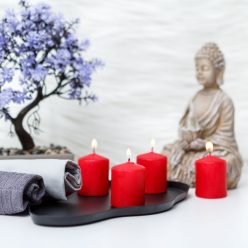   Henger gyertya szett piros színű 3,8x4,5 cm - 4 db - Vog&Arths