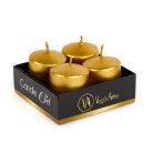 Henger gyertya szett arany színű 3,8x4,5 cm - 4 db - Vog&Arths