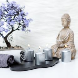   Henger gyertya szett ezüst színű 3,8x4,5 cm - 4 db - Vog&Arths