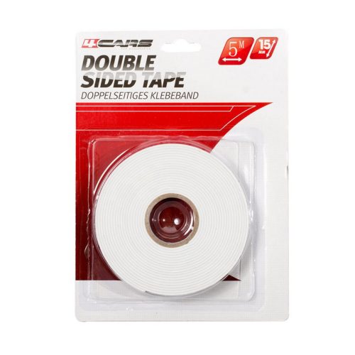 Kétoldalas ragasztószalag 5 m x 15 mm - 4CARS