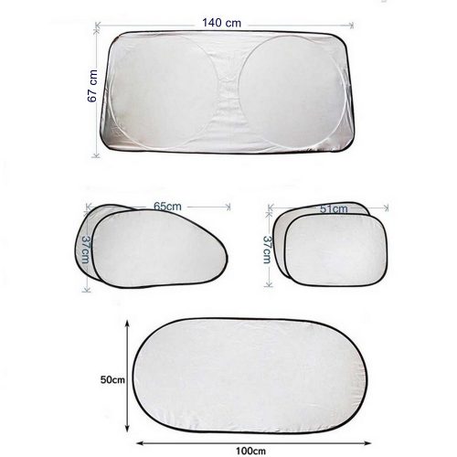 Napellenző szett 6 db-os 142x67 cm - 4CARS