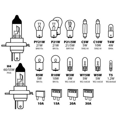 Izzókészlet H4 Premium Kit 19 db-os - 4CARS