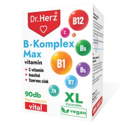   B-KOMPLEX MAX+C-VITAMIN - 90 db étrend-kiegészítő kapszula XL - Dr. Herz