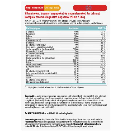 A-Z Multivitamin Komplex - 120 db étrend-kiegészítő kapszula XXL - Dr. Herz