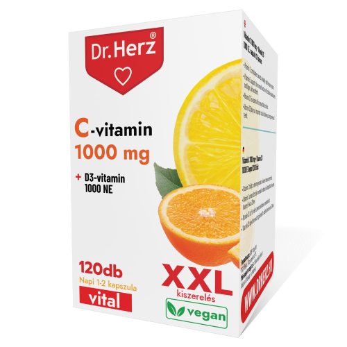C-VITAMIN 1000 mg + D3-VITAMIN 1000 NE - 120 db étrend-kiegészítő kapszula - Dr. Herz