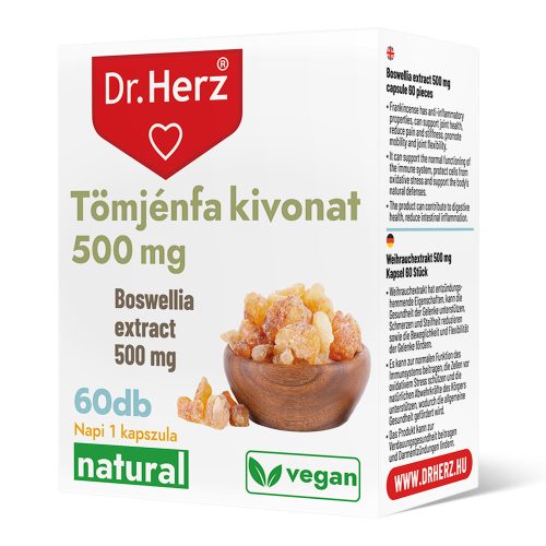 Tömjénfa (Boswellia) kivonat 500 mg - 60 db étrend-kiegészítő kapszula - Dr. Herz
