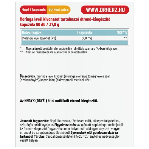 MORINGA 650 mg - 60 db étrend-kiegészítő kapszula - Dr. Herz