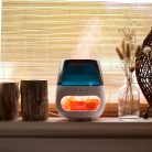 Aroma diffúzor - Himalája sóval, lánghatással - USB, színváltós - 400 ml