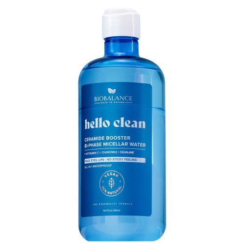 Arclemosó micellás víz kétfázisú ceramide booster HELLO CLEAN 500 ml - BIOBALANCE
