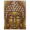 Buddha festmény - arany, brokát hatás - 60x80 cm