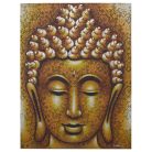 Buddha festmény - arany, brokát hatás - 60x80 cm