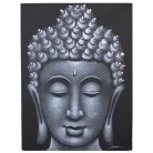 Buddha festmény - szürke, brokát hatás - 60x80 cm