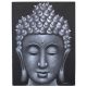 Buddha festmény - szürke, brokát hatás - 60x80 cm
