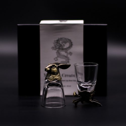Pohárkészlet 6 db-os 50 ml - BOTTOM UP - üveg, antik bronz - Ancient Wisdom
