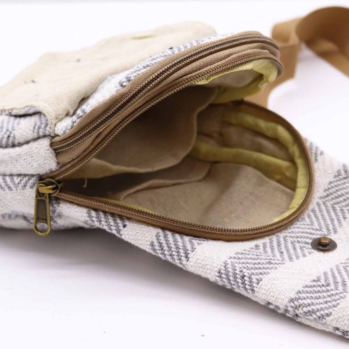 Pamutvászon crossbody táska - szürke-fehér