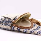 Pamutvászon crossbody táska - bézs-kék