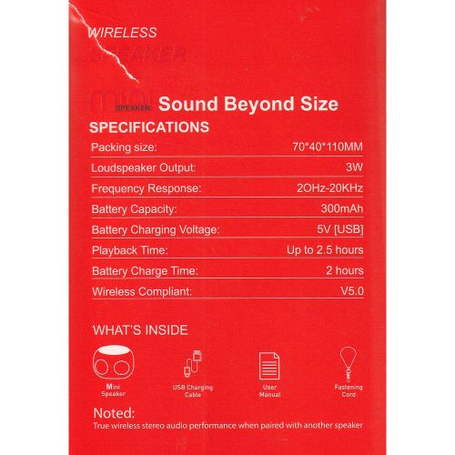 Bluetooth mini hangszóró - fekete - BTSP-01