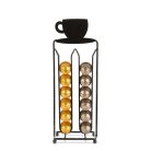 Fém kávékapszula tartó 28 db Nespresso kapszulához - matt fekete - BEWELLO